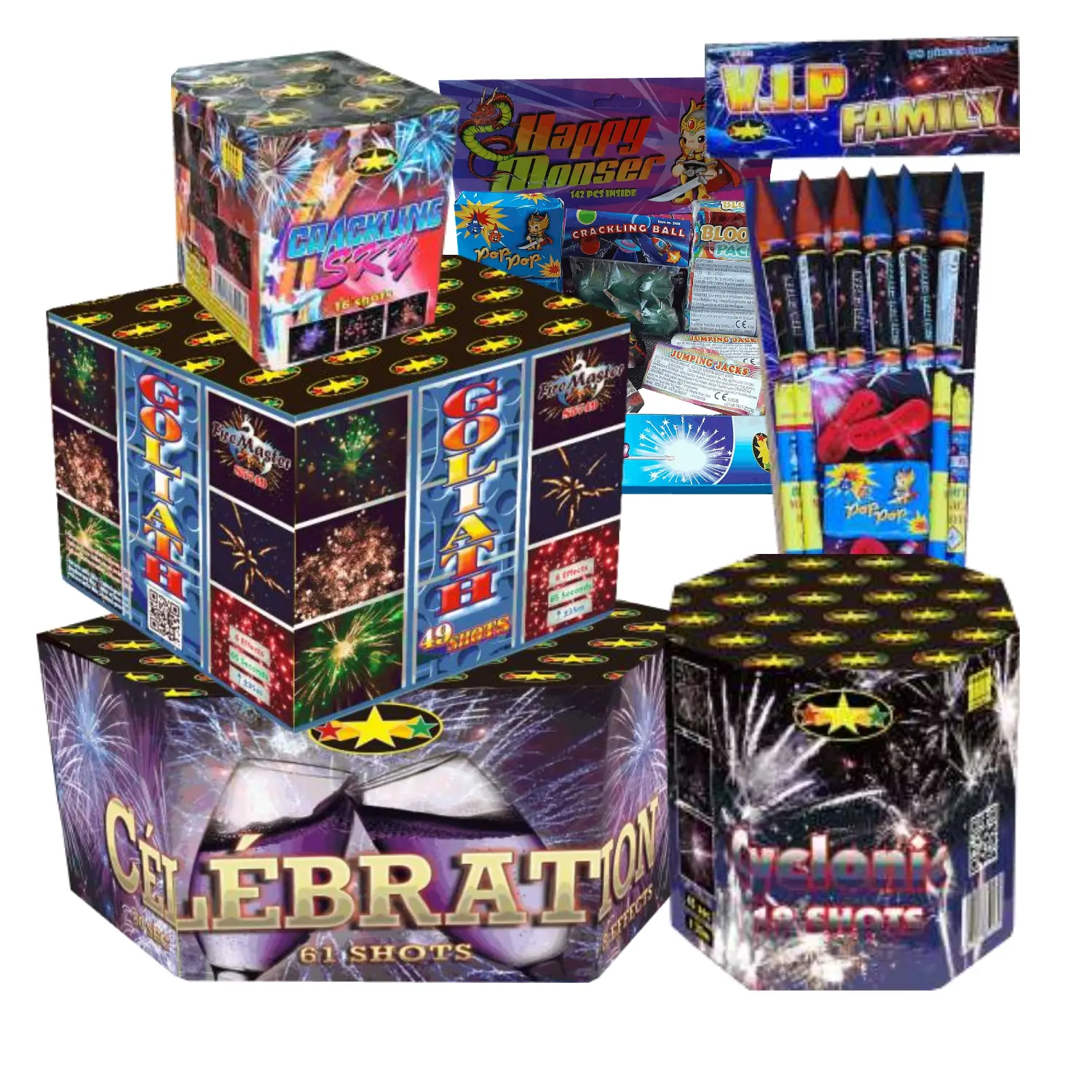 Packs et assortiments de feux d'artifice